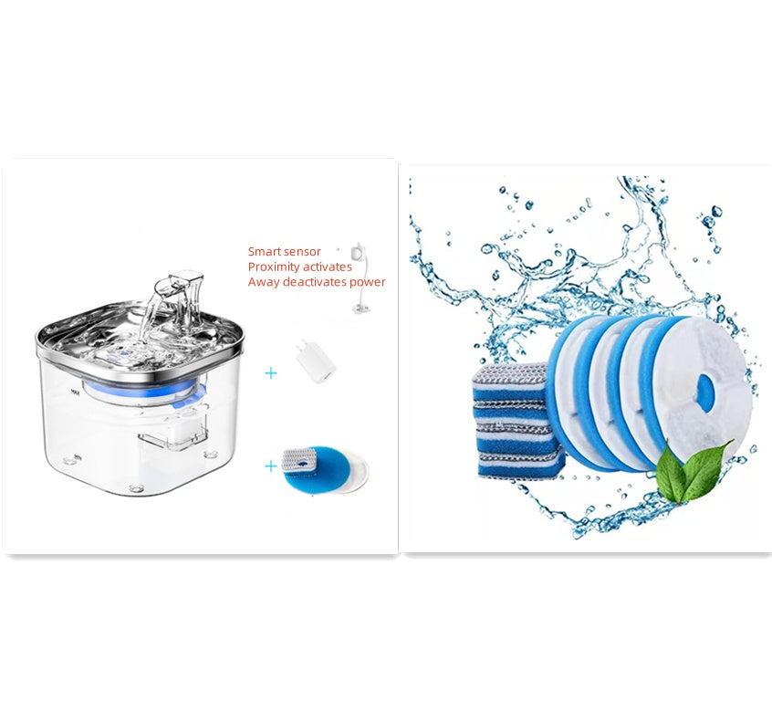 Pet Cat Dog Stainless Steel Automatic Circulation Water Dispenser